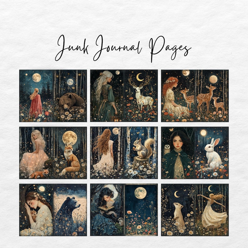 Woodland Junk Journal Kit, Magic Forest Printable Ephemera Bundle ...