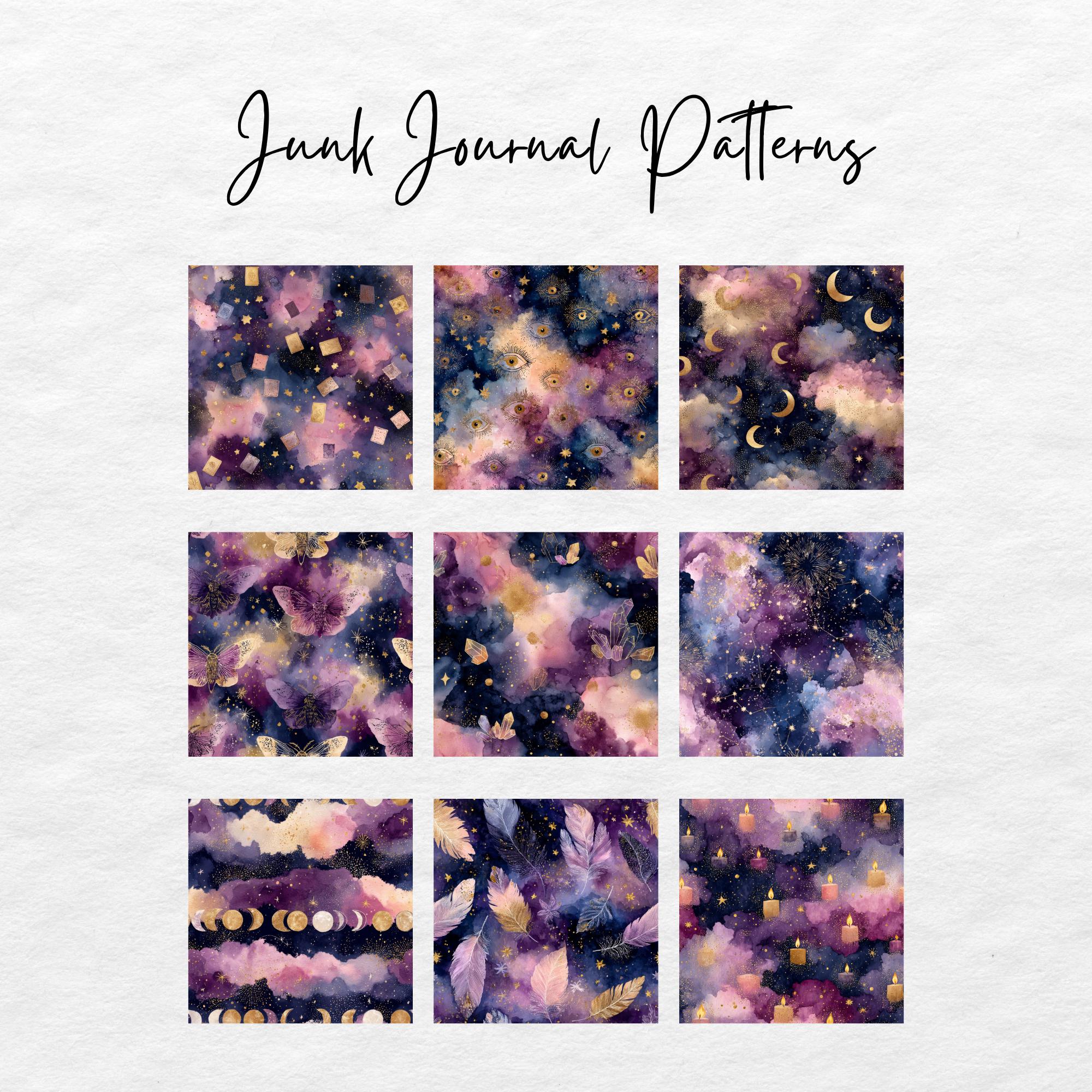 Celestial Boho Junk Journal Kit | Printable Moon & Stars Digital Papers ...