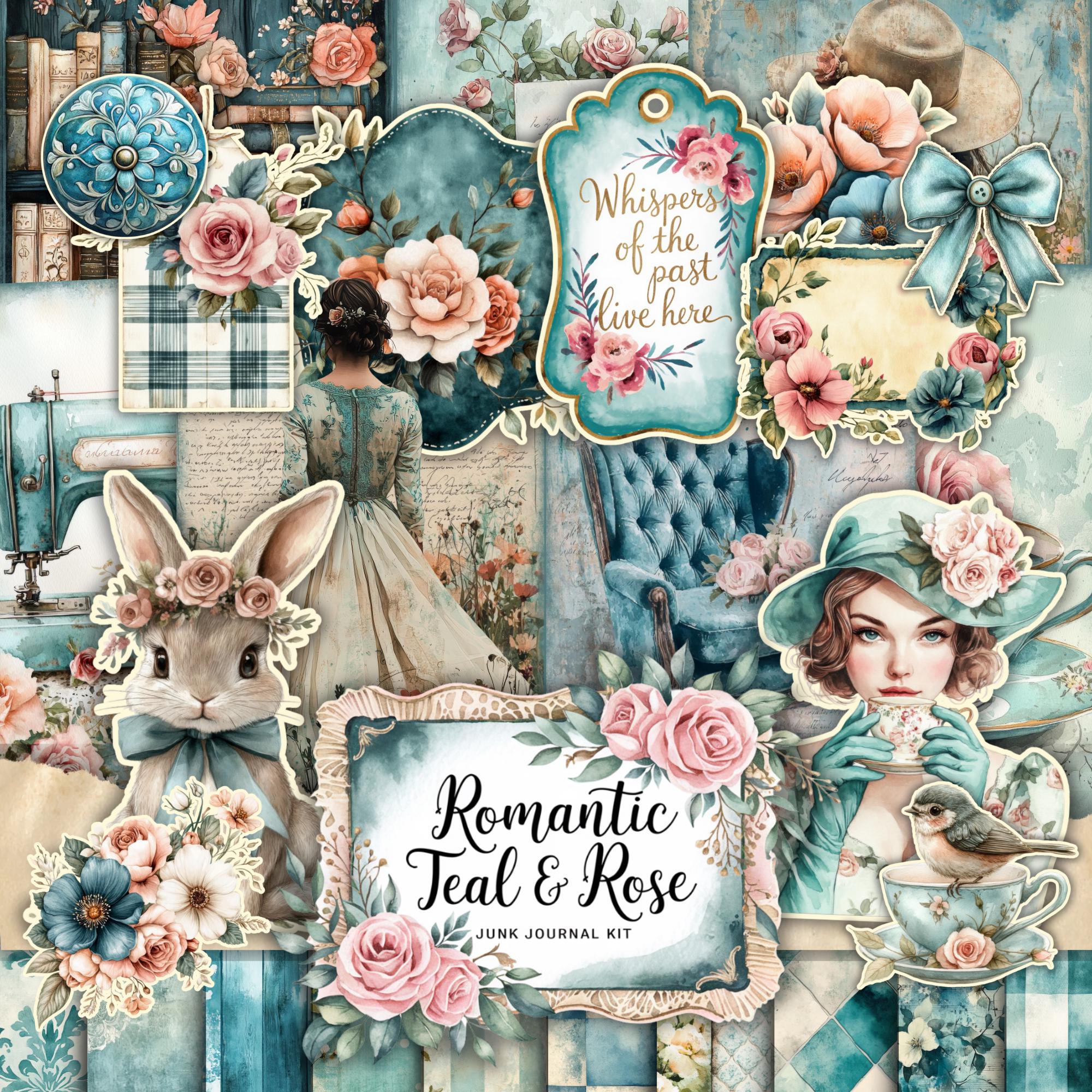 junkjournal【vintage Blue】 Junk Journal Kit Vintage Blue: Vintage Ephemera for Junk