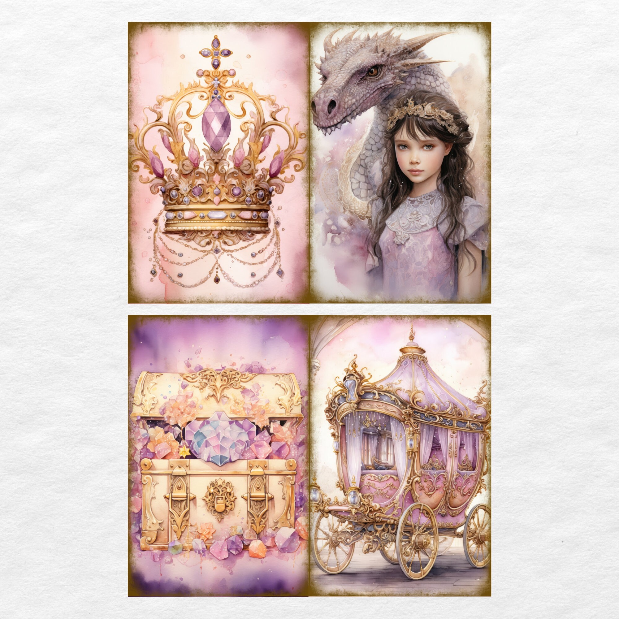 Princess Junk Journal Kit, Digital Download, Printable Pages, Ephemera ...