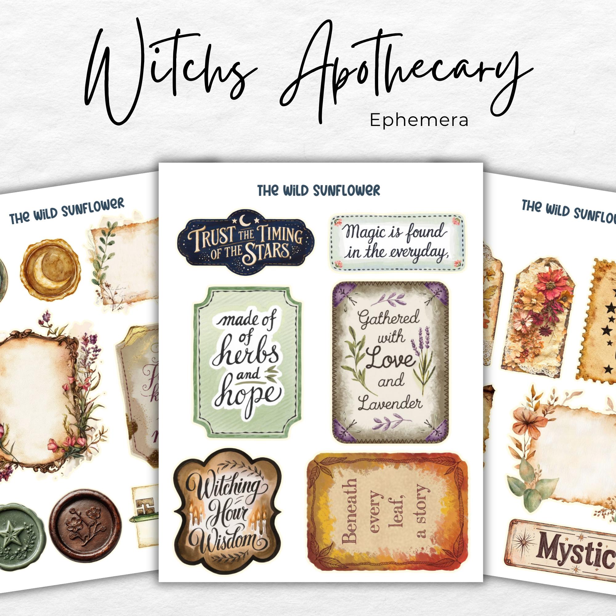 Witch’s Apothecary Junk Journal Kit - Digital Ephemera, Printable Pages ...
