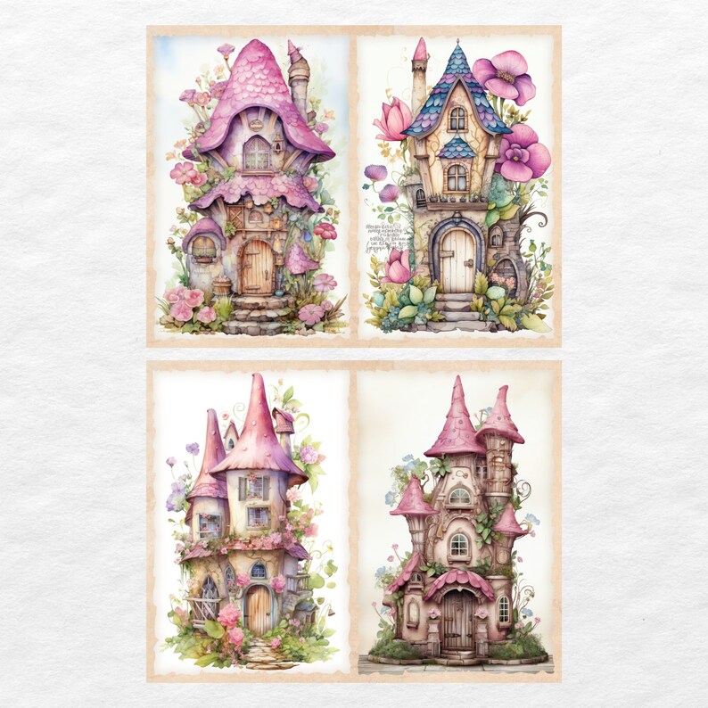 Fairy House Junk Journal Pages, Digital Fantasy Forest Scrapbook Paper ...