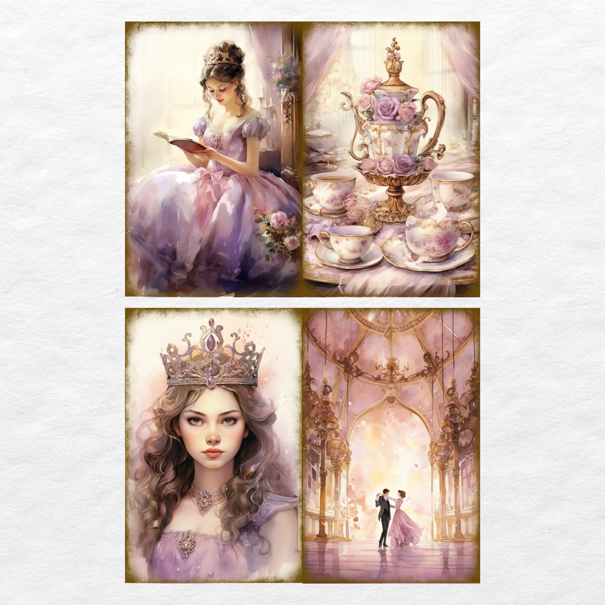 Princess Junk Journal Kit, Digital Download, Printable Pages, Ephemera ...