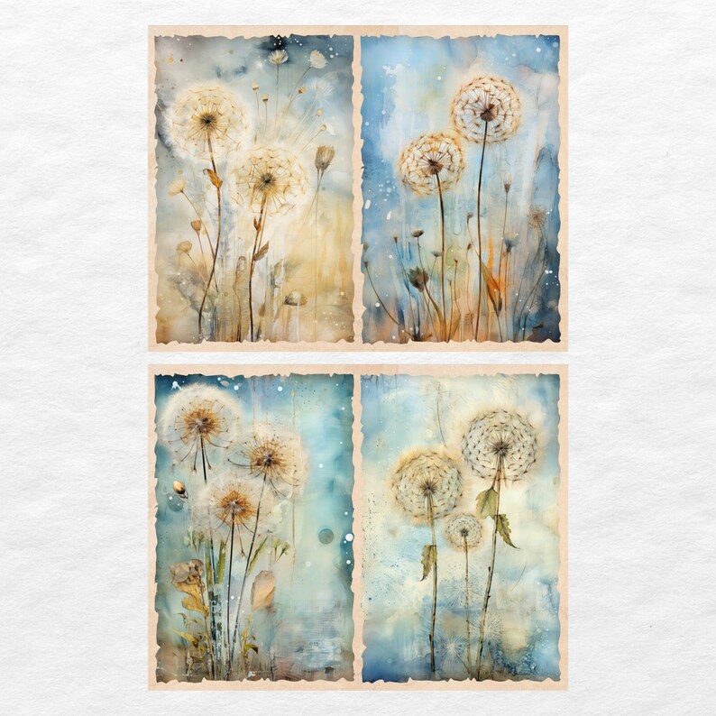 Dandelion Junk Journal Paper Flower Junk Journal Kit Printable Pages ...
