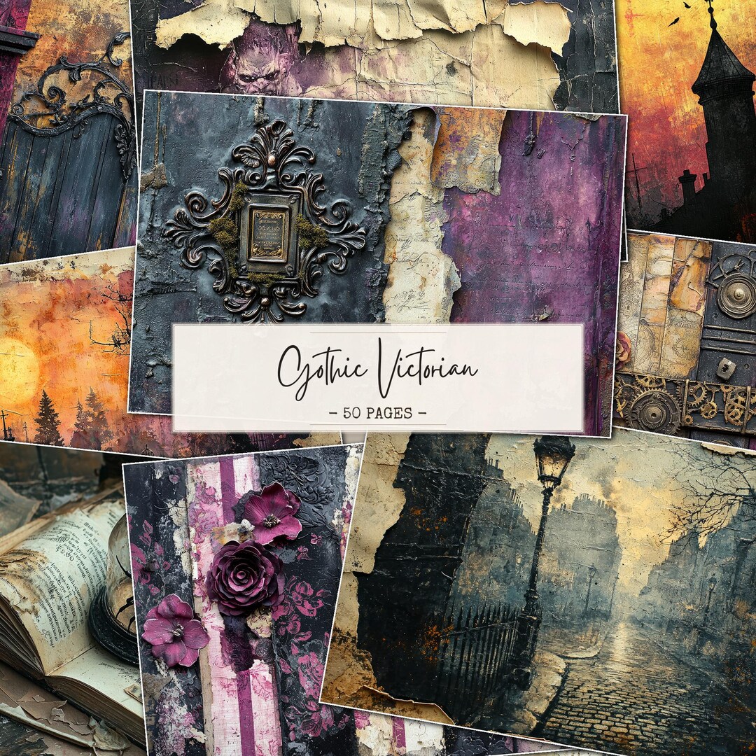Gothic Victorian Junk Journal Pages, Dark Academia Printable Paper ...