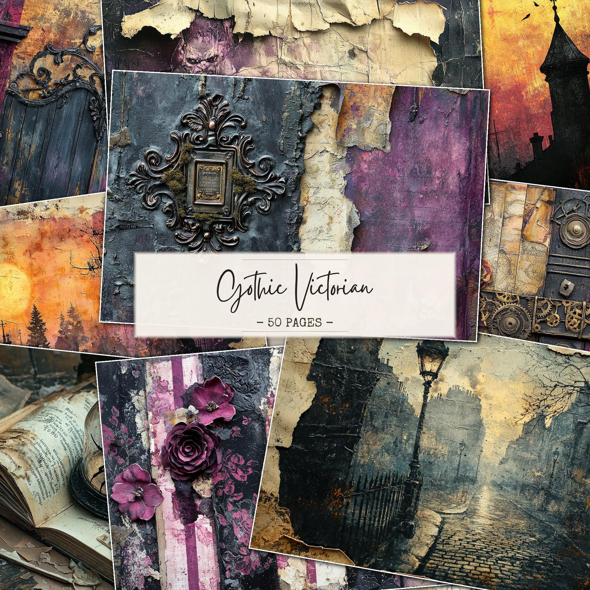 Gothic Victorian Junk Journal Pages, Dark Academia Printable Paper ...