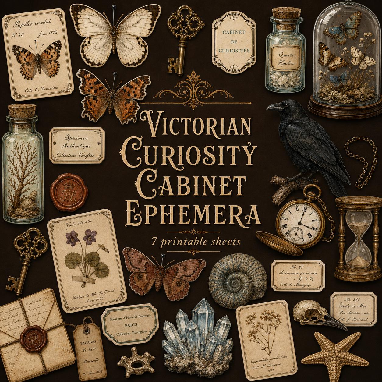 Junk Journal Printable Ephemera Cabinet of Curiosities Digital Sheets ...