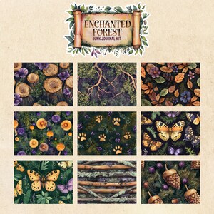 Enchanted Forest Junk Journal Pages, Printable Collage Sheet, Digital ...