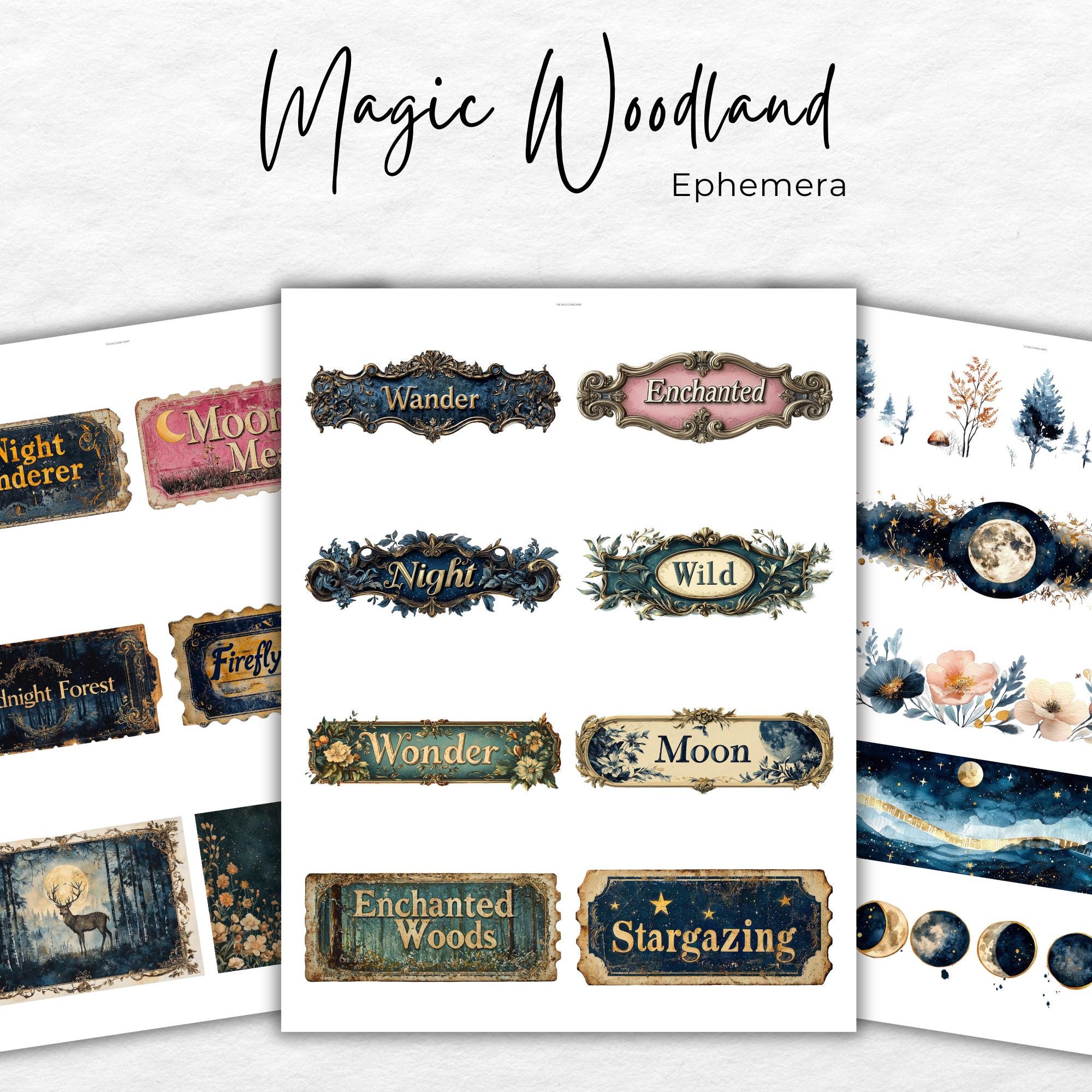 Woodland Junk Journal Kit, Magic Forest Printable Ephemera Bundle ...