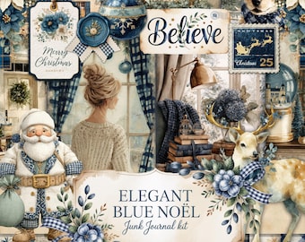 冬のジャンクジャーナルキット、雪景色のエフェメラ100ページ