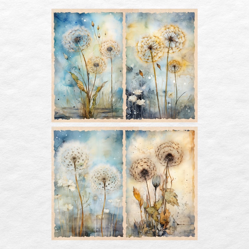 Dandelion Junk Journal Paper Flower Junk Journal Kit Printable Pages ...