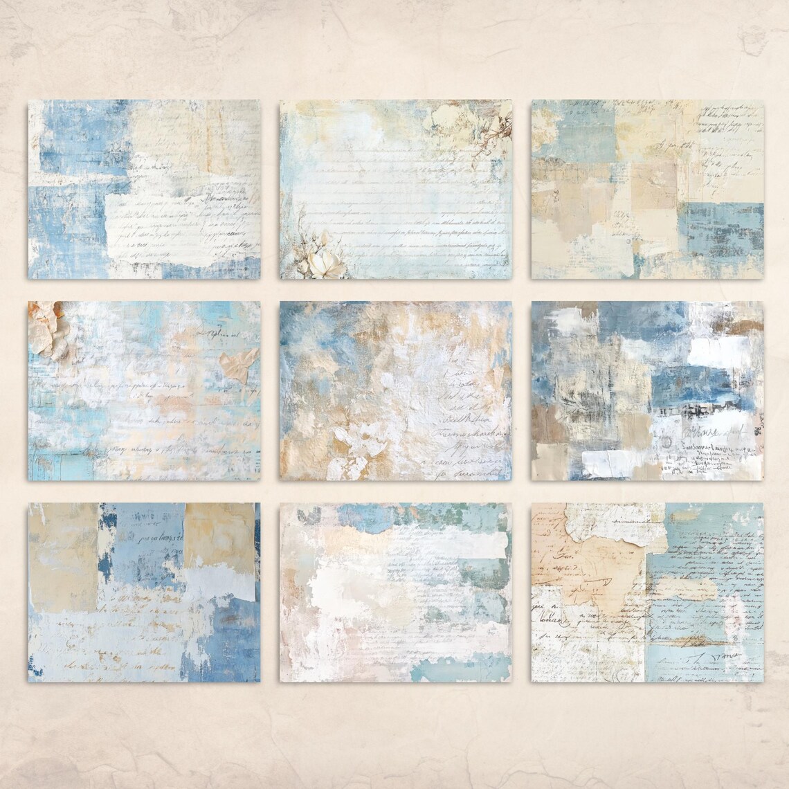 Journal Blue Basic Blue Shabby Junk Journal Pages Printable Vintage Basic Grunge Lace ...