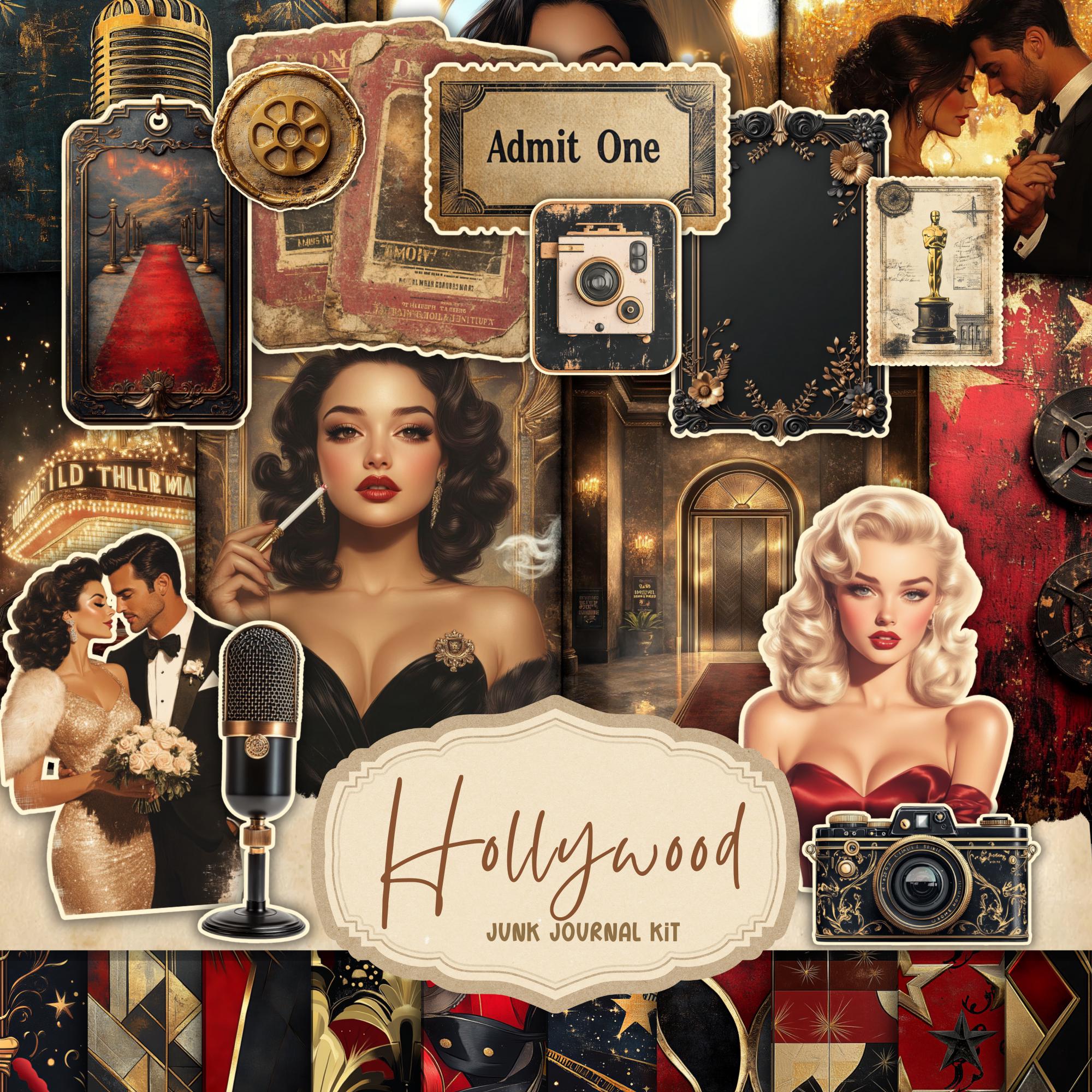 1950's Old Hollywood Junk Journal Supplies Vintage Scrapbook