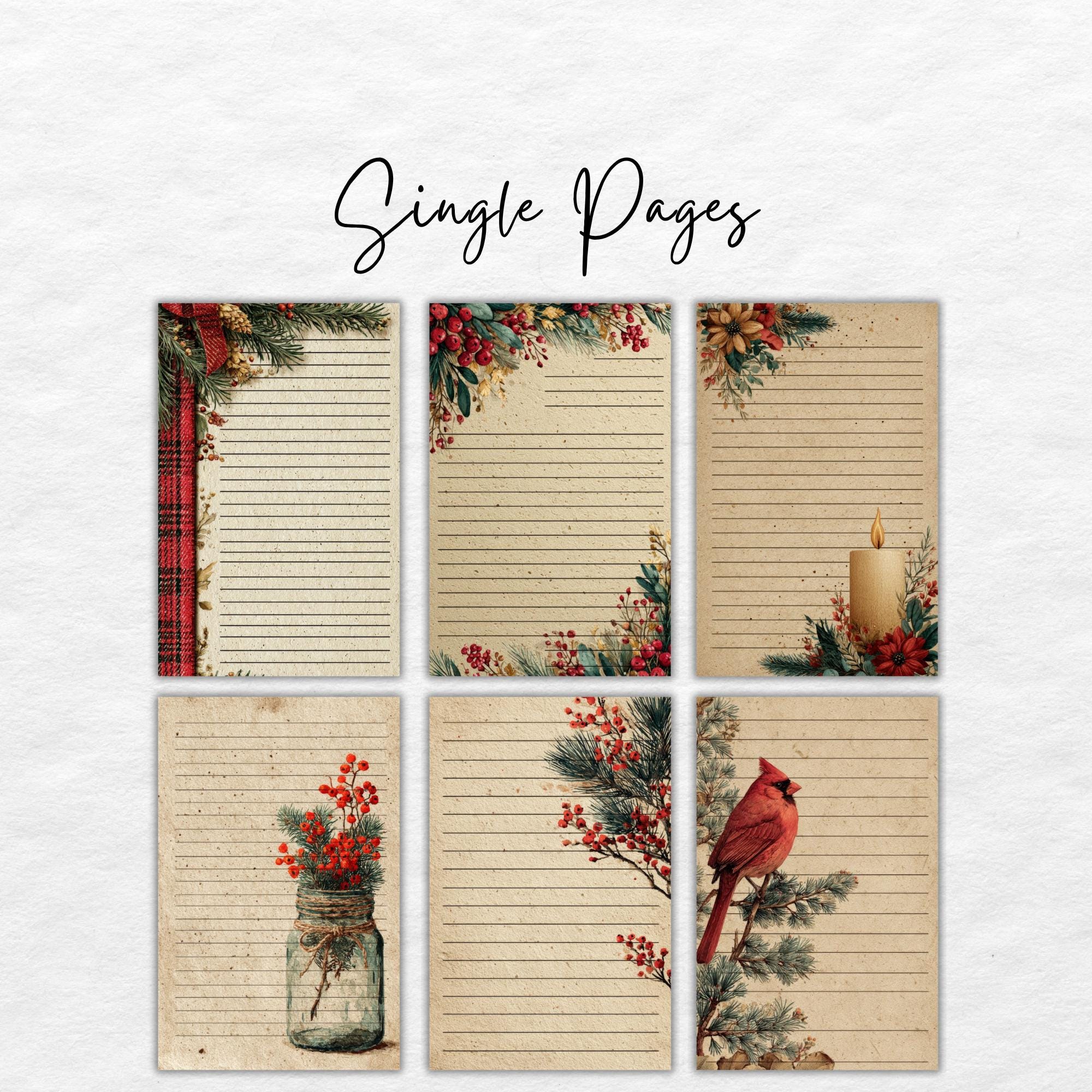 Rustic Christmas Junk Journal Kit: Printable Pages, Winter Ephemera ...