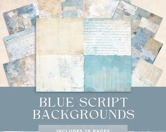 Blue shabby junk journal pages printable Vintage basic Grunge Lace Antique blue Floral Shabby blue junk journal supplies