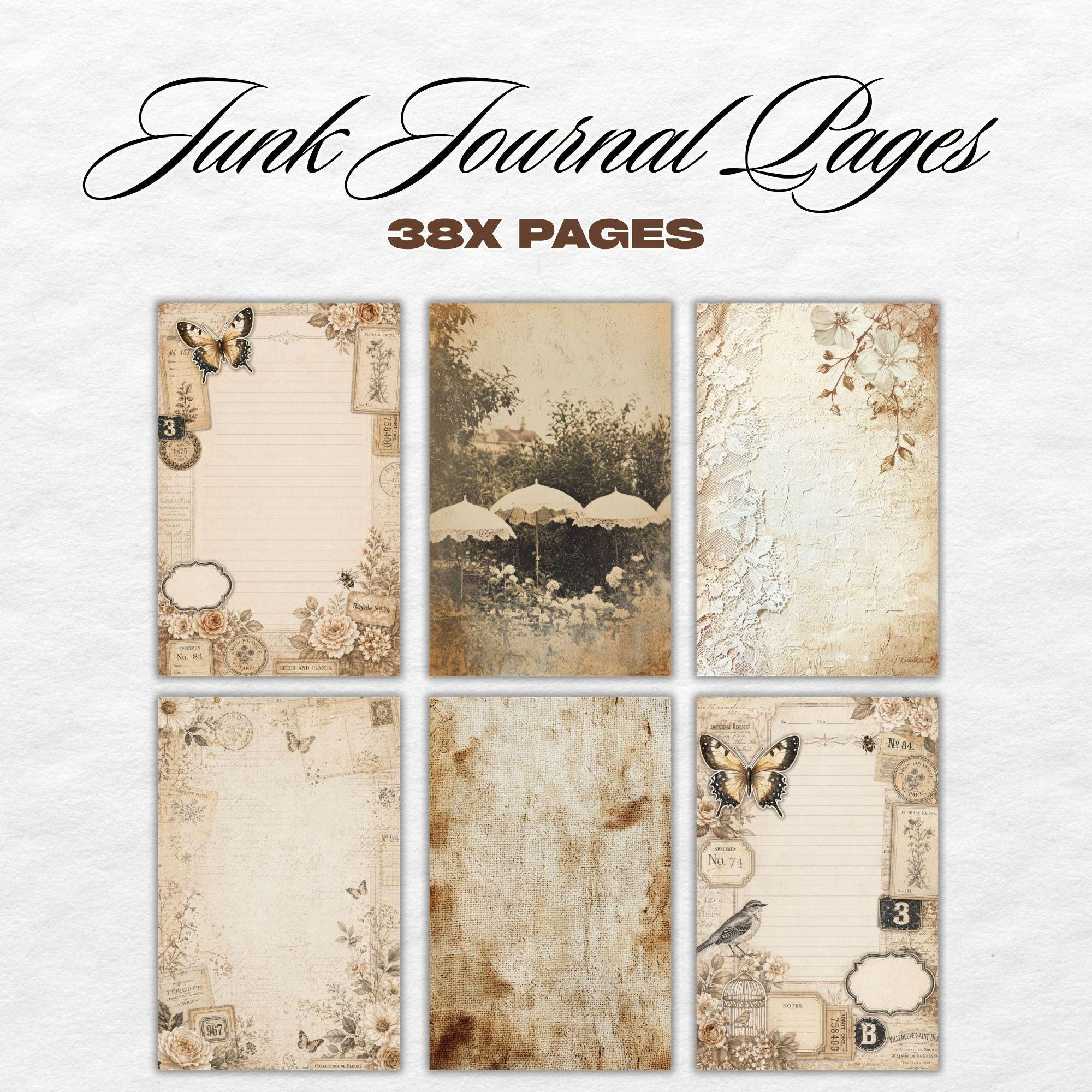 Vintage Butterfly Garden Junk Journal Kit, Printable Journal Pages ...