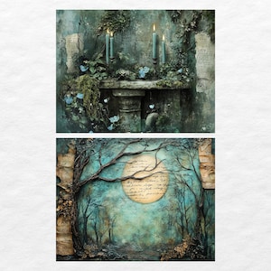 Enchanted Forest Junk Journal Pages, Printable Collage Sheet, Digital ...