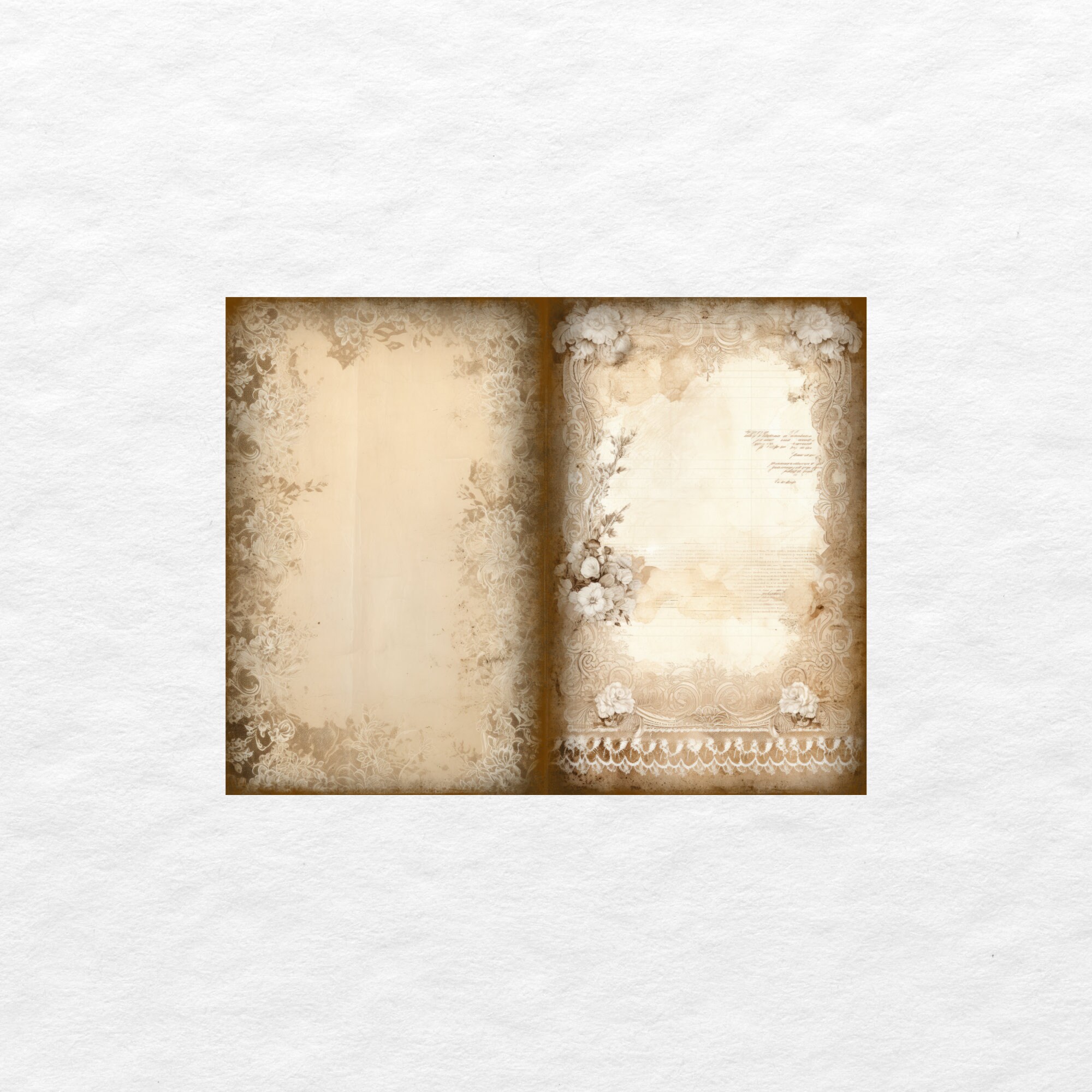 Vintage Lace Junk Journal Pages, Digital Grunge Scrapbook Paper ...