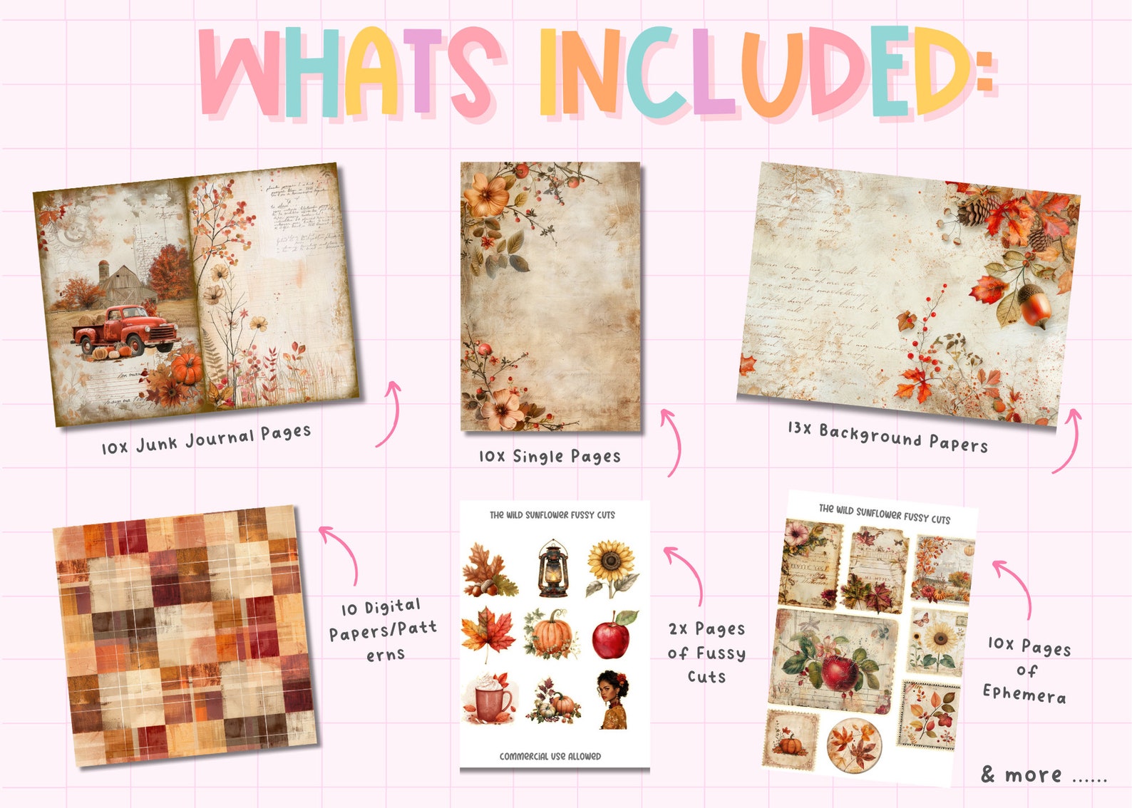Fall Junk Journal Kit Autumn Junk Journal Ephemera Printable Tags ...