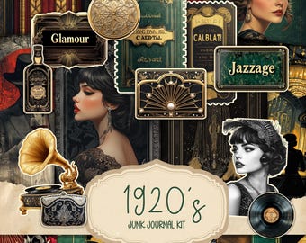 Vintage Retro Junk Journal, Retro Girl Pages, Retro Junk Journal , 1920's Junk Journal, Digi Kit, Printable Journal, Digital Crafts
