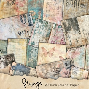 Dark Collage Junk Journal Kit Black Digital Paper Texture Grunge Sheets Scrapbooking Vintage Ephemera Shabby Pages Journal Instant Download