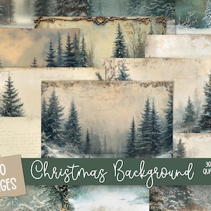 Weihnachten Junk Journal Kit, Vintage Merry Christmas Junk Journal Seiten, Weihnachtsmann Szene Junk Journal Druckbares Papier, Digital Collage Sheet