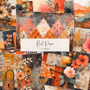 Pages de journal indésirables rouillés, papiers texturés grunge, paquet de papier industriel vintage, arrière-plans de scrapbooking en détresse