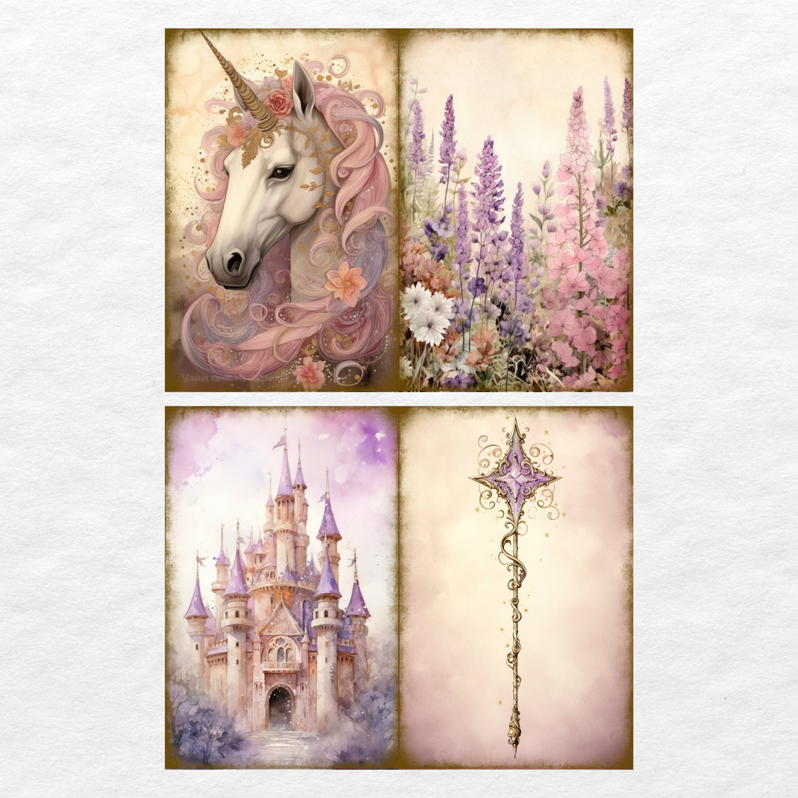 Princess Junk Journal Kit, Digital Download, Printable Pages, Ephemera ...