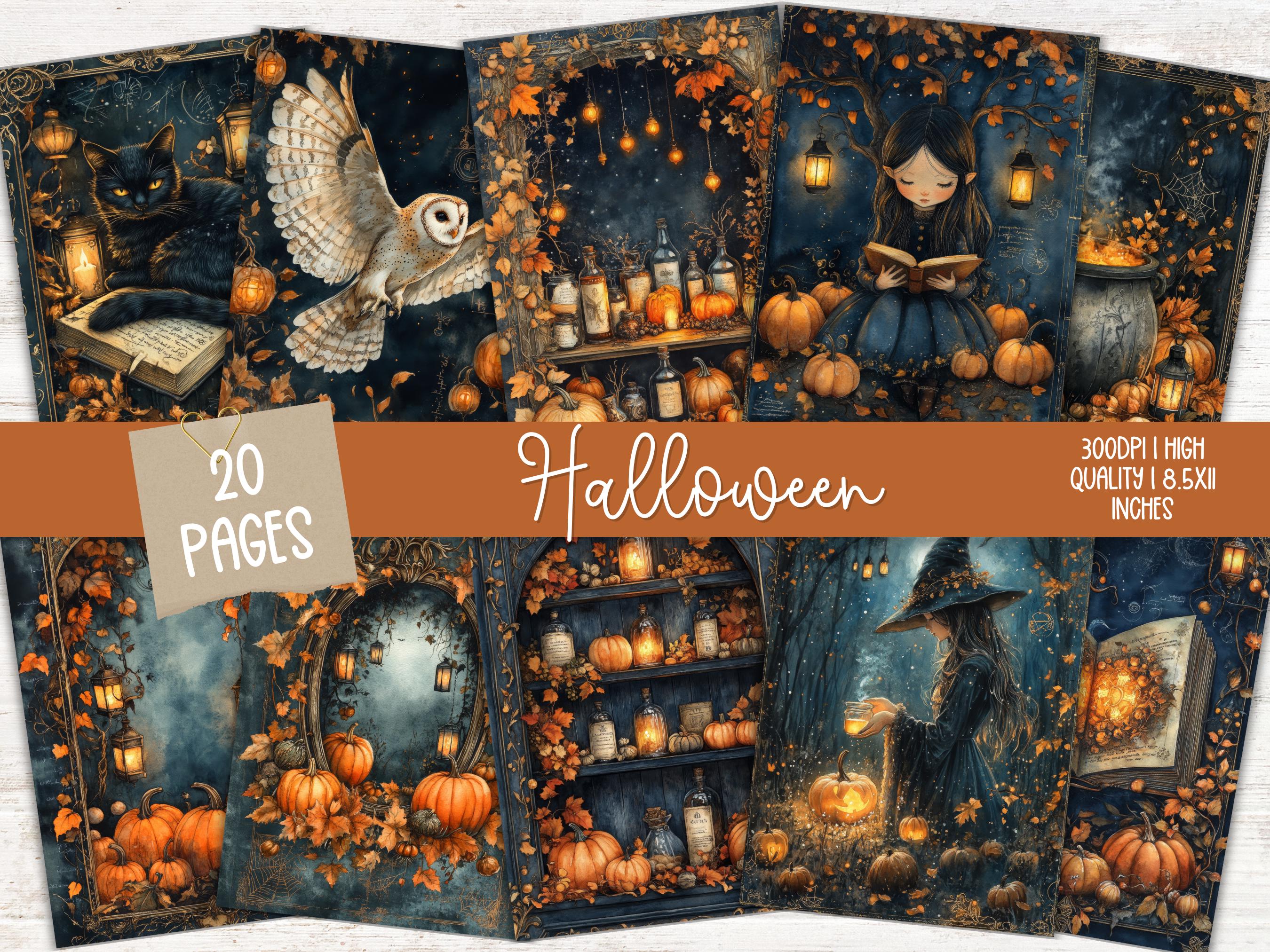 Spooky Gothic Halloween Junk Journal Pages Halloween Printable Vintage ...