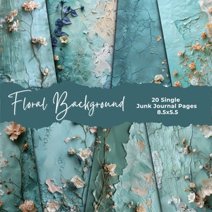 Junk Journal | Shabby Chic Style | Journal Pages | Card Making | Tag Creation | Paper Pack | Digital Paper | Scrapbook Paper | 3D Flowers