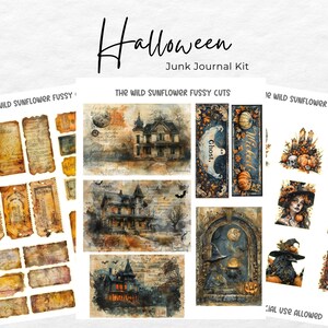 Halloween Junk Journal Kit, Halloween Printable Ephemera, Halloween ...
