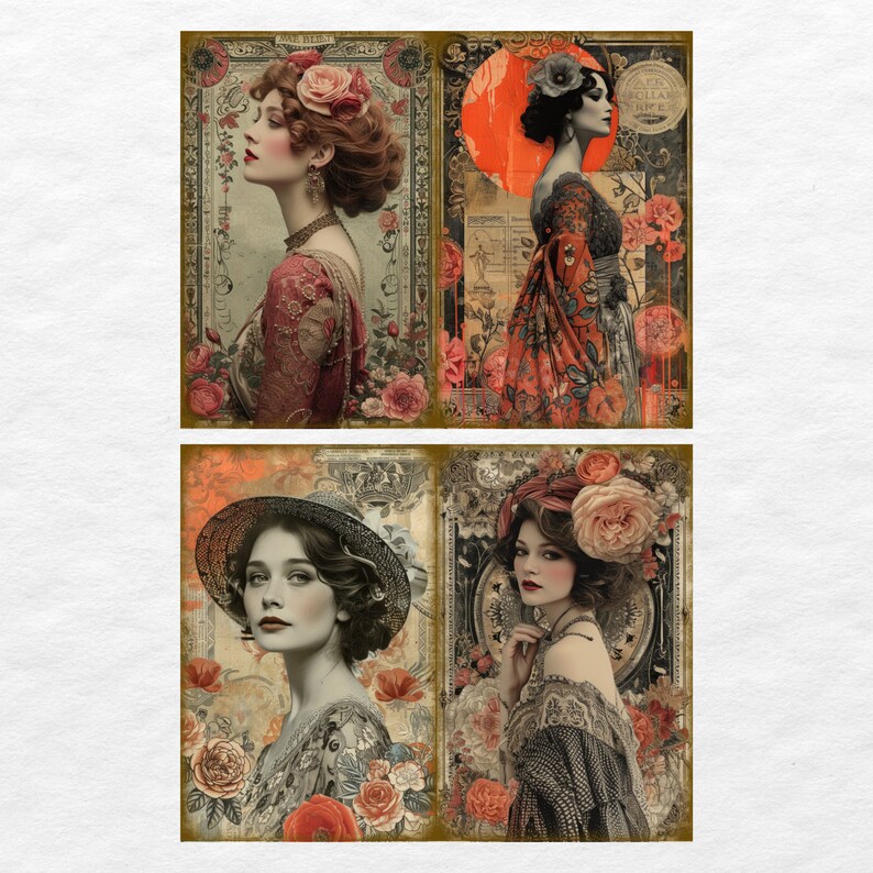 Victorian Women Junk Journal Pages, Digital Ephemera Kit, Antique ...