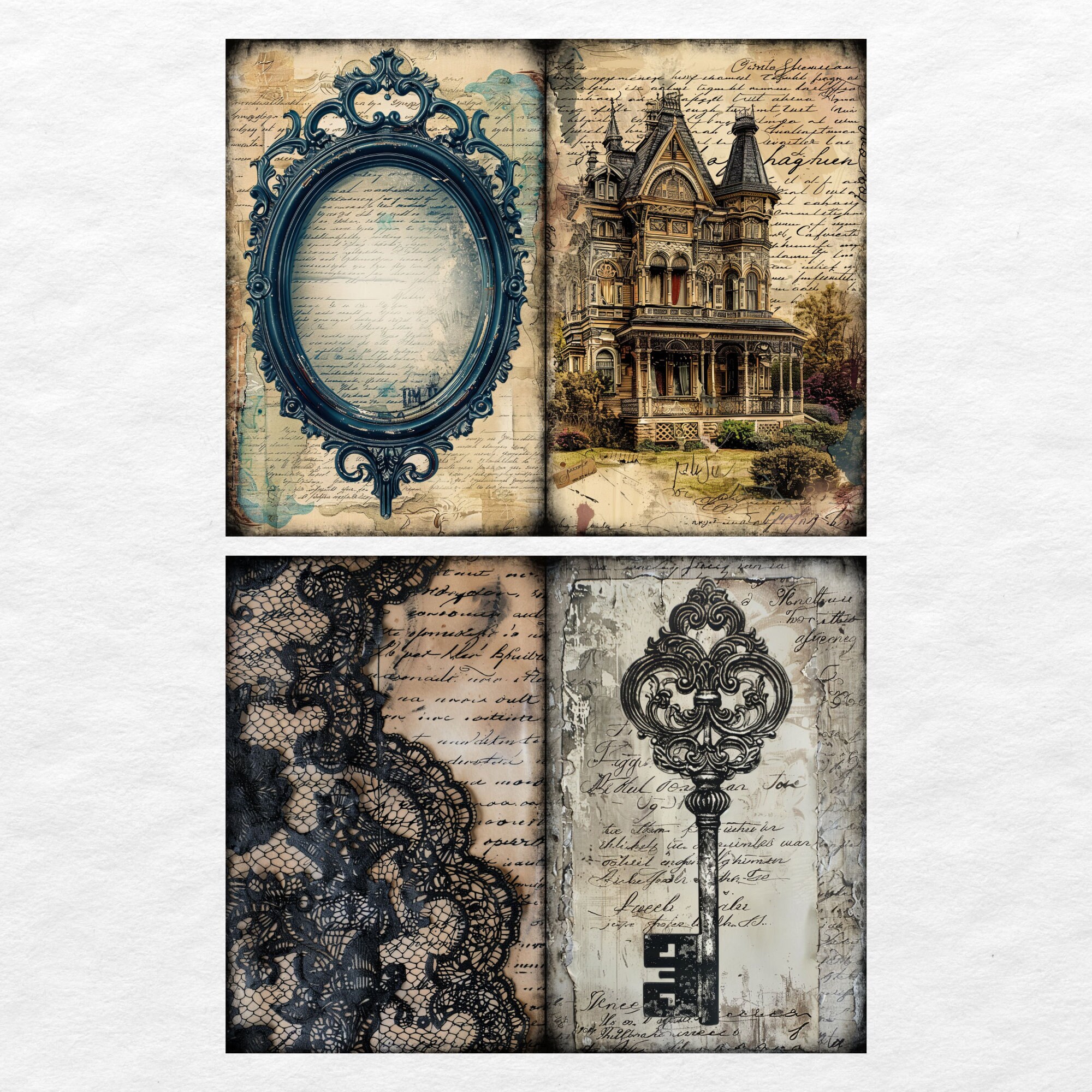 Gothic Junk Journal Pages | Scrapbook Paper Kit | Dark Academia ...