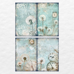 Dandelion Junk Journal Paper Flower Junk Journal Kit Printable Pages ...