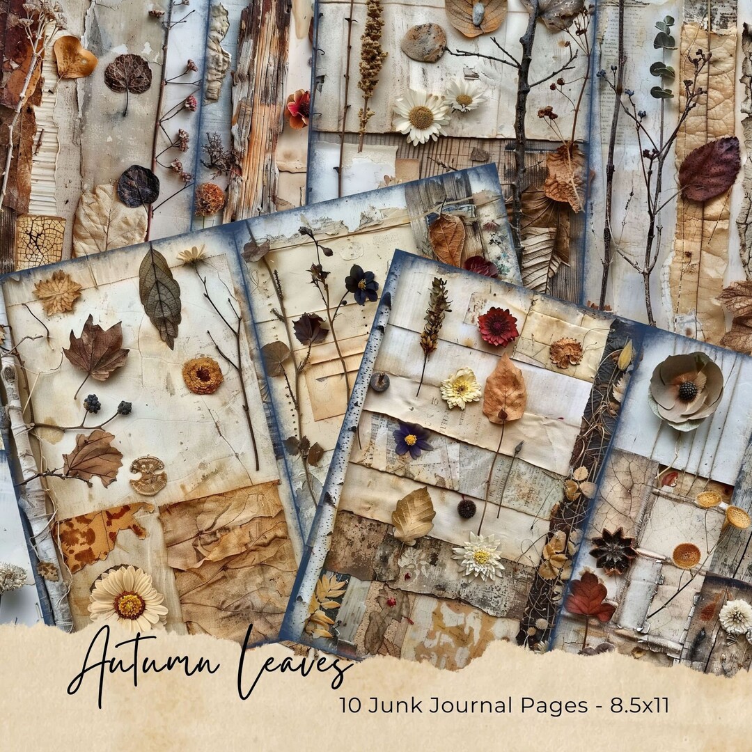 Cozy Autumn Junk Journal Pages, Digital Fall Scrapbook Kit, Printable ...