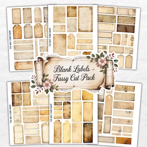Afdrukbare blanco etiketten, vintage apothekersetiketten, blanco etiketten voor toverdrankflessen, junkjournals, plakboeken, kruiden- en kruidenetiketten