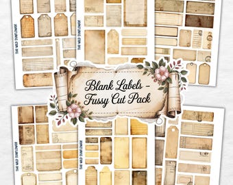 Printable Blank Labels, Vintage Apothecary Labels, Blank Labels for Potion Bottles, Junk Journals, Scrapbooks, Spice and Herbs Labels