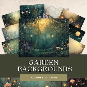 Book of Gardening Junk Journal Pages, Digital Scrapbook Paper Kit, Gardener Printable, Watercolor Plant Collage Sheet, Vintage Botany Garden