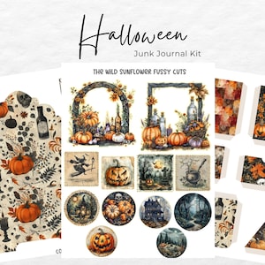 Halloween Junk Journal Kit, Halloween Printable Ephemera, Halloween ...