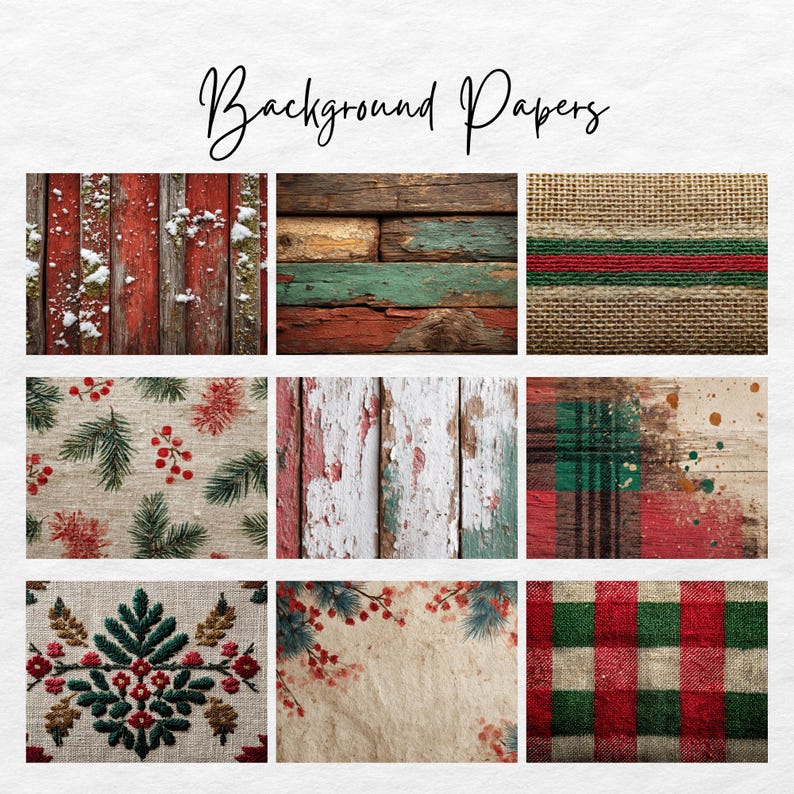 Rustic Christmas Junk Journal Kit: Printable Pages, Winter Ephemera ...