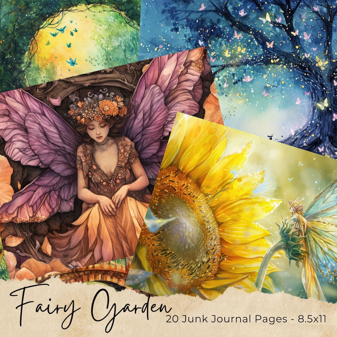 Fairy Garden Junk Journal Kit, Spring Fairy Junk Journal Kit, Fantasy ...