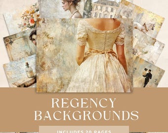Regency-eran skräpjournalsidor, romantiskt scrapbookingpapper, viktoriansk dam, Jane Austen, vintage efemera, skräpjournalkit Regency, rosa