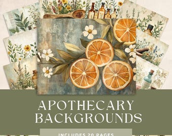 Apothecary Junk Journal | Vintage Pharmacy Journal | Dark Apothecary Pages | Digital Scrapbook Herbal Potions and Medicine | Botanical Paper