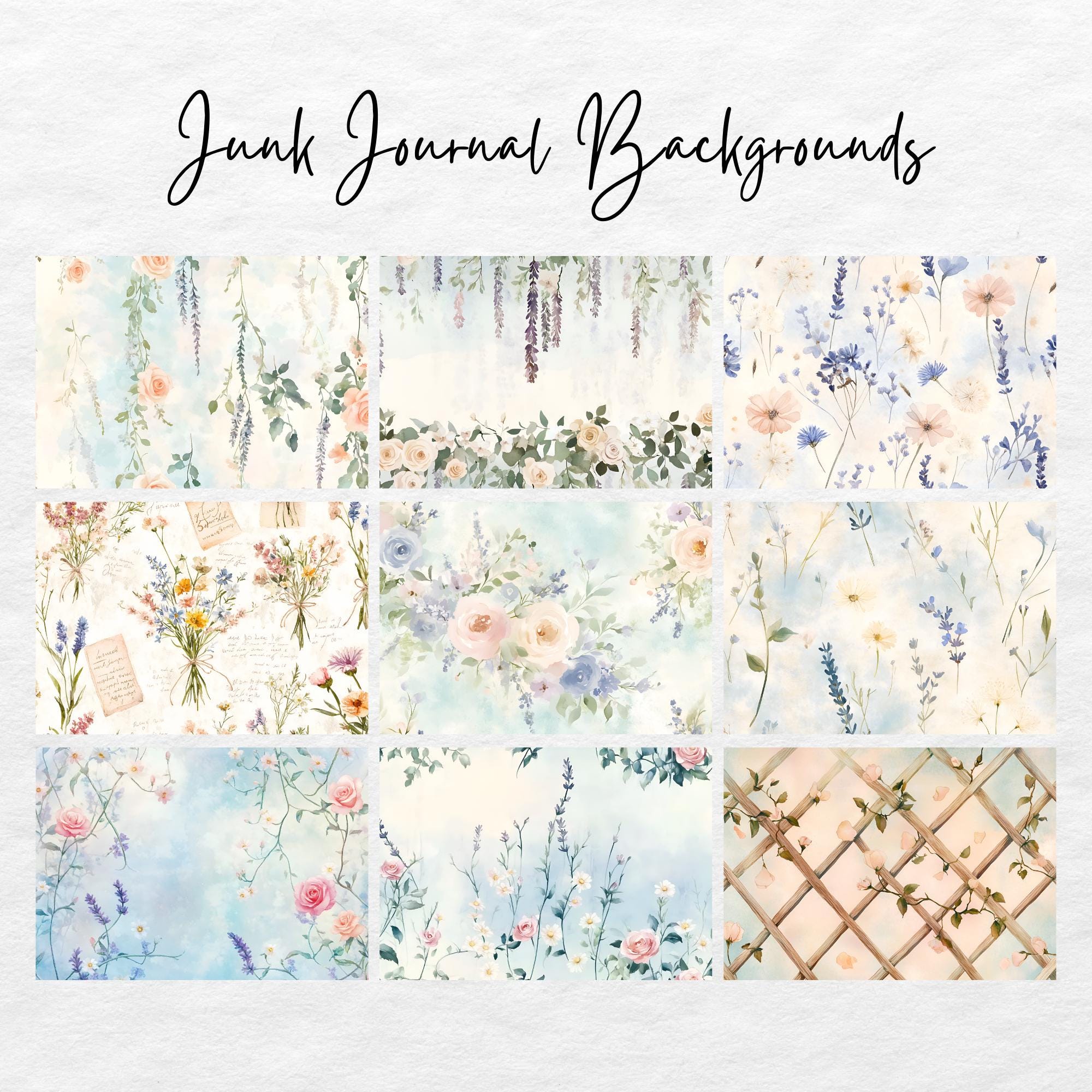 Summer Cottage Junk Journal Kit, Vintage, Floral, Spring, Pastel ...