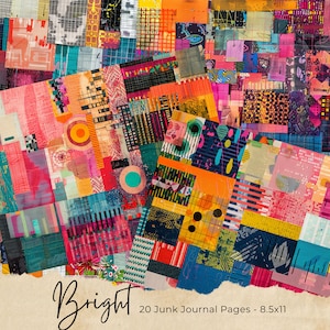 Hippie Patchwork Junk Journal Paper Pack | Digital Download | Commercial Use | Journaling | Card Making | Mixed Media | Crafts
