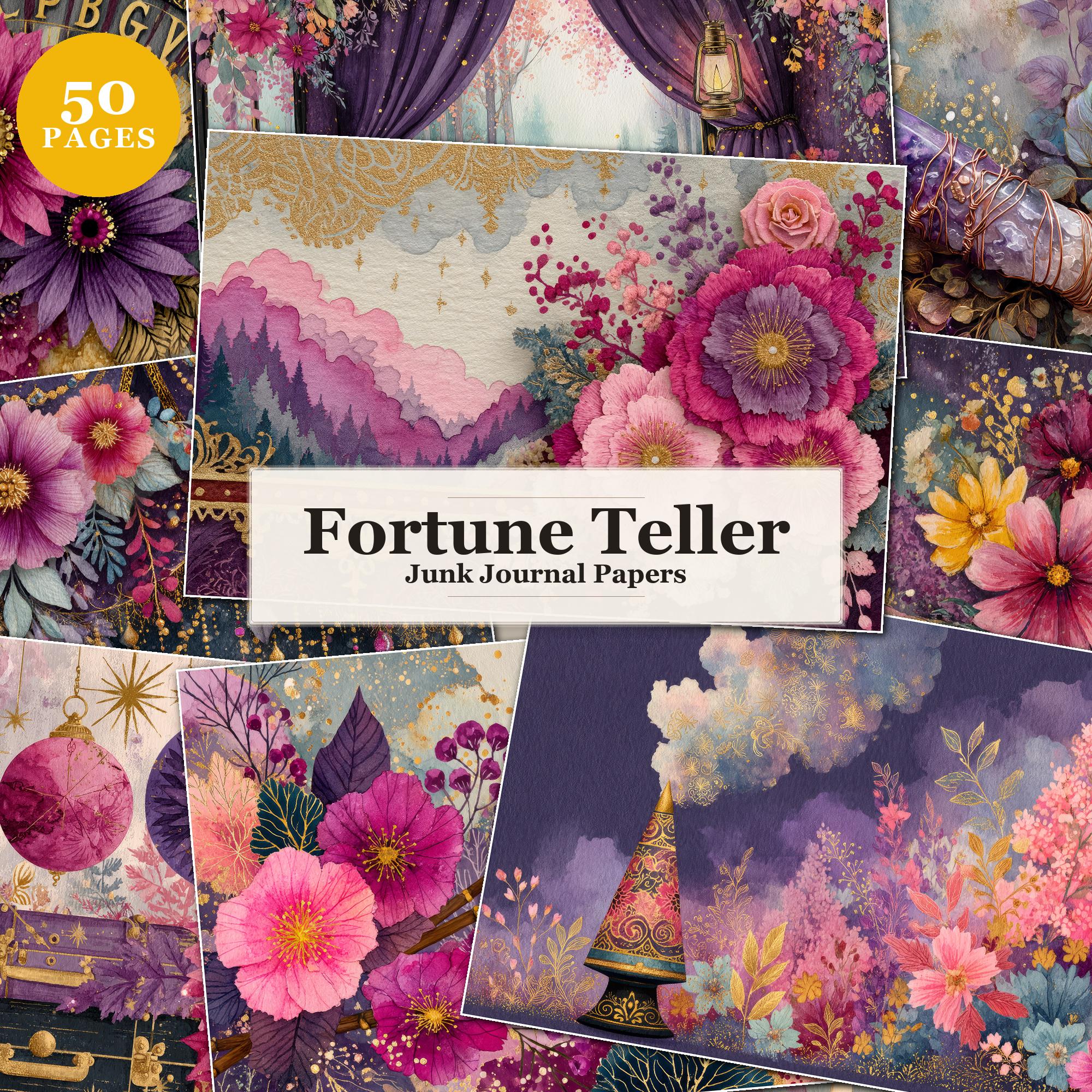 Fortune Teller Junk Journal Pages Kit, Digital Printable Mystical ...