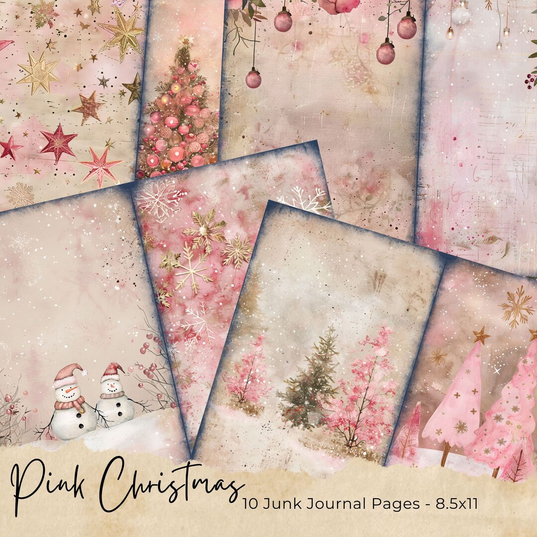 Digital Collage | Christmas Junk Journal Paper | Scrapbook Pack | Xmas ...