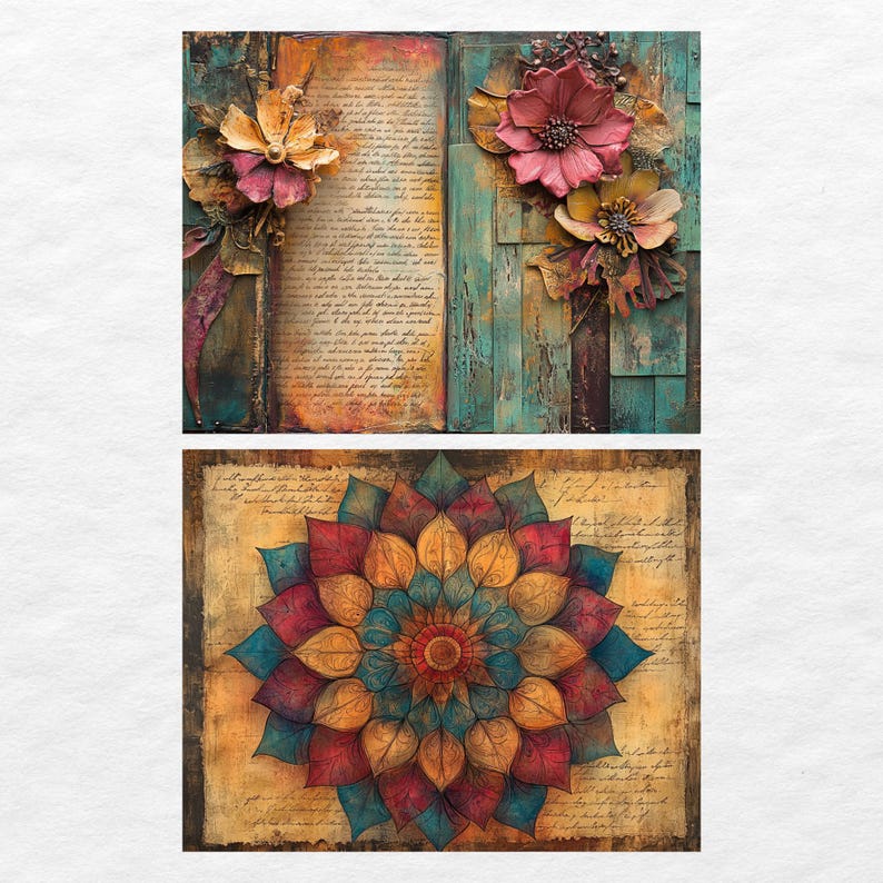Boho Junk Journal Paper | Junk Journal Kit | Printable Journal Pages ...
