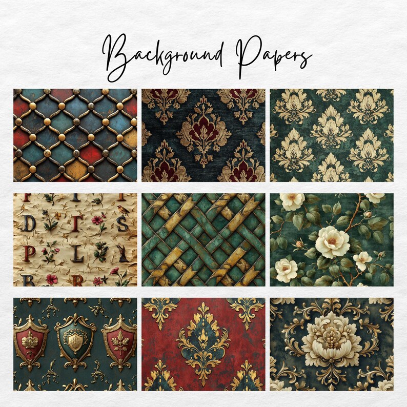 Medieval Junk Journal Pages, Digital Scrapbook Kit, Printable Ephemera ...
