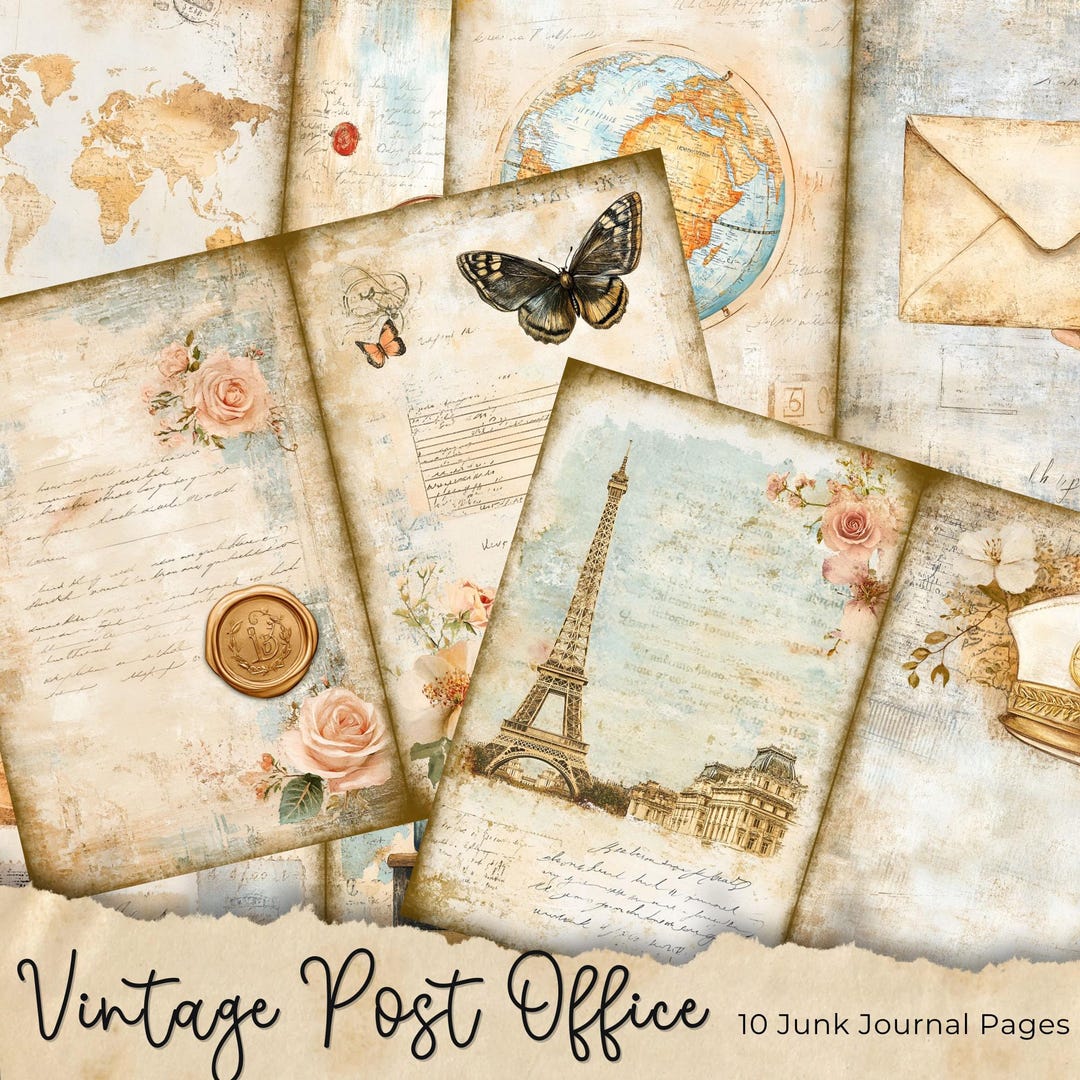 Vintage Junk Journal Pages | 20 Pages | Printable Collage Sheet ...
